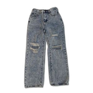 SHEIN Girls Light Wash Distressed Jeans – Size 12Y